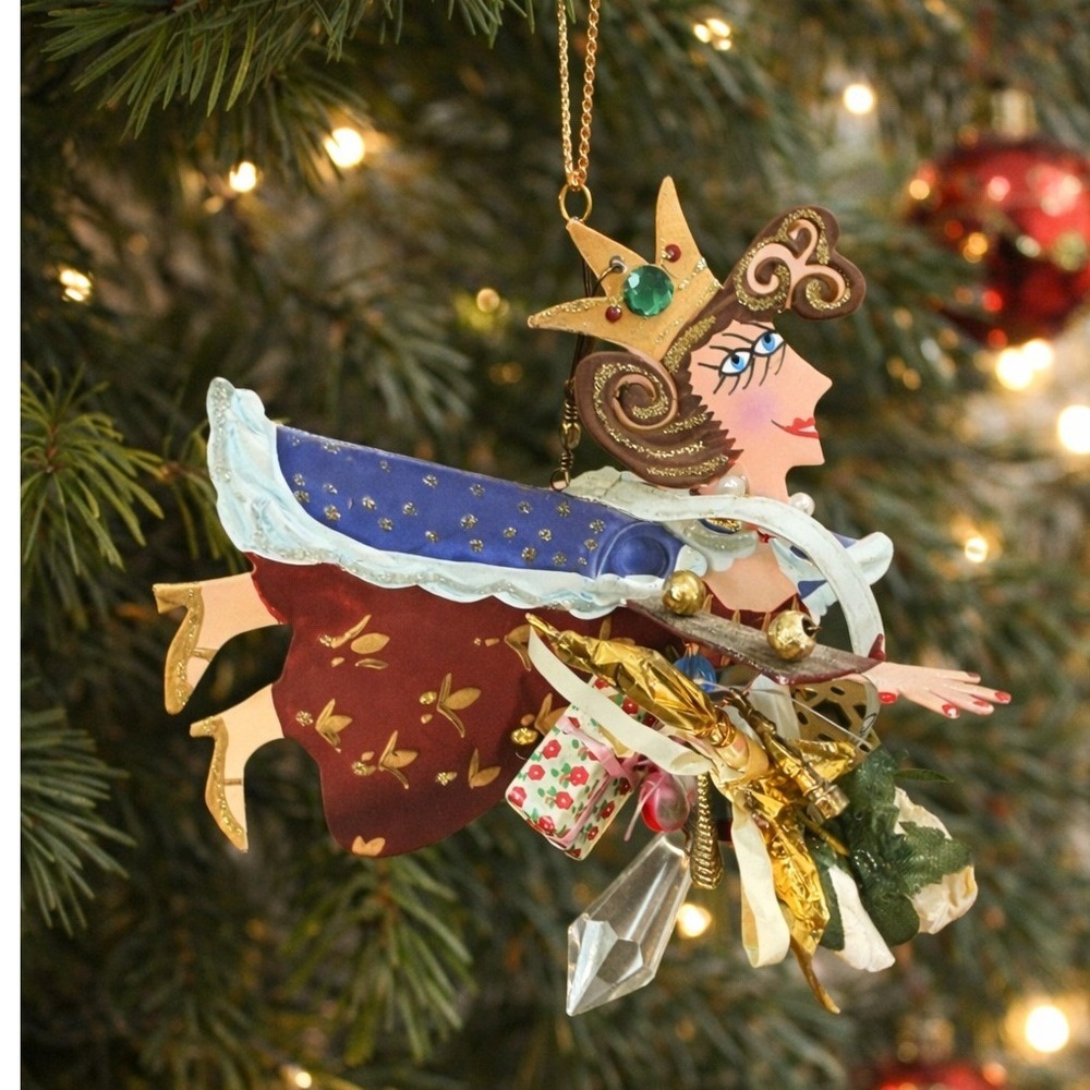 Karen Rossi‎ Fanciful Flight Queen Angel Whimsical Folk Art Dangle Ornament